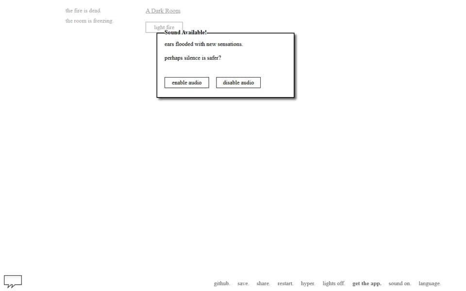 A Dark Room homepage