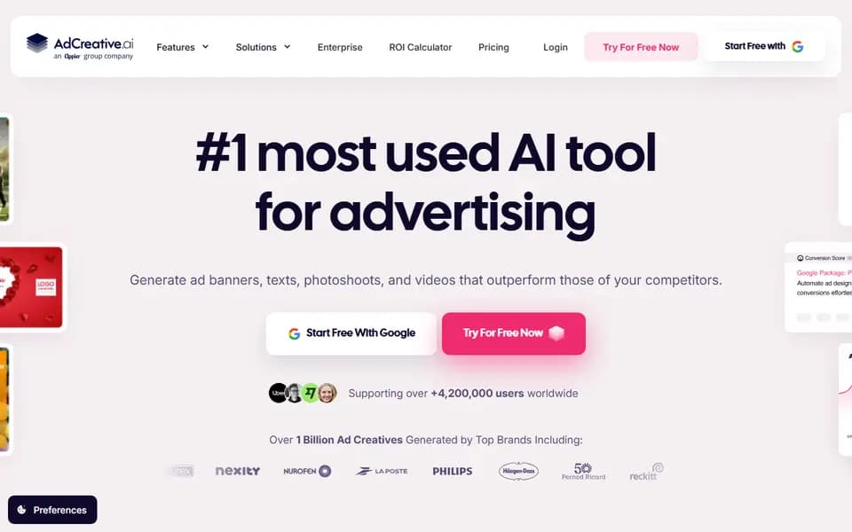 AdCreative.ai homepage