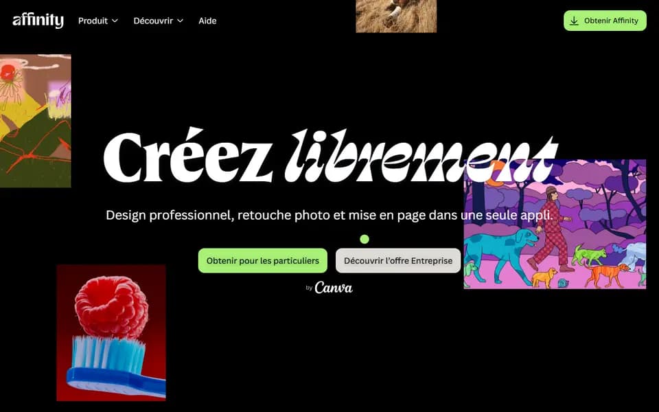 Affinity homepage