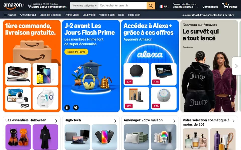 Amazon homepage