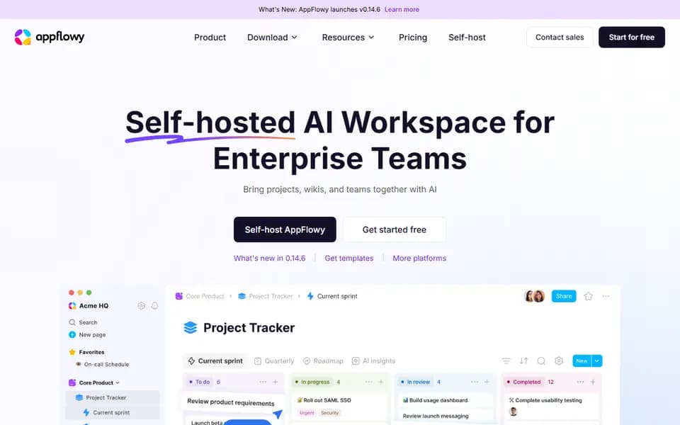 AppFlowy homepage