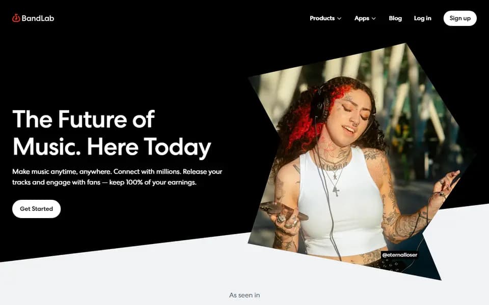 BandLab homepage