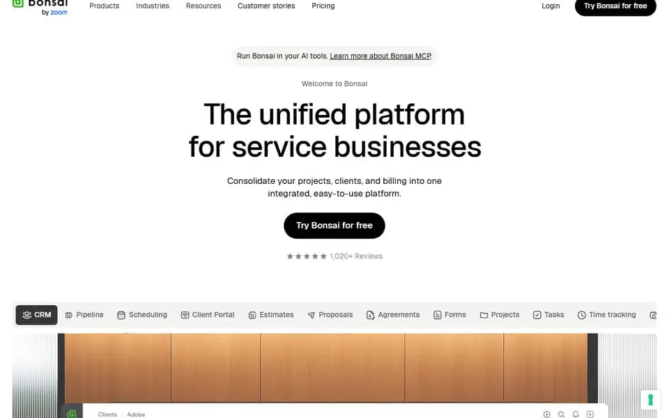 Bonsai homepage