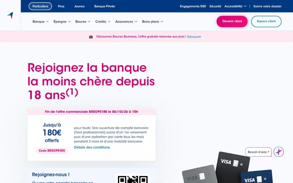 BoursoBank homepage