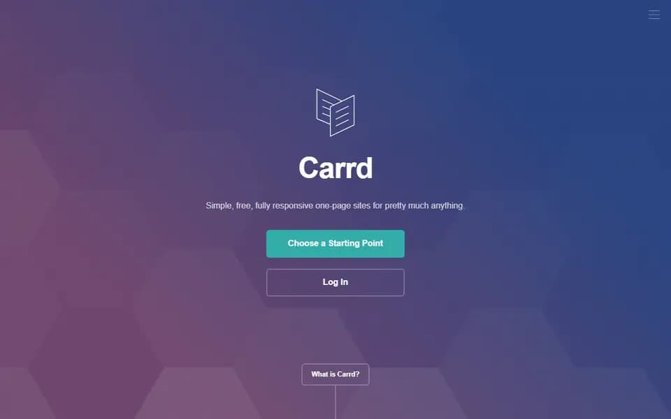 Carrd homepage