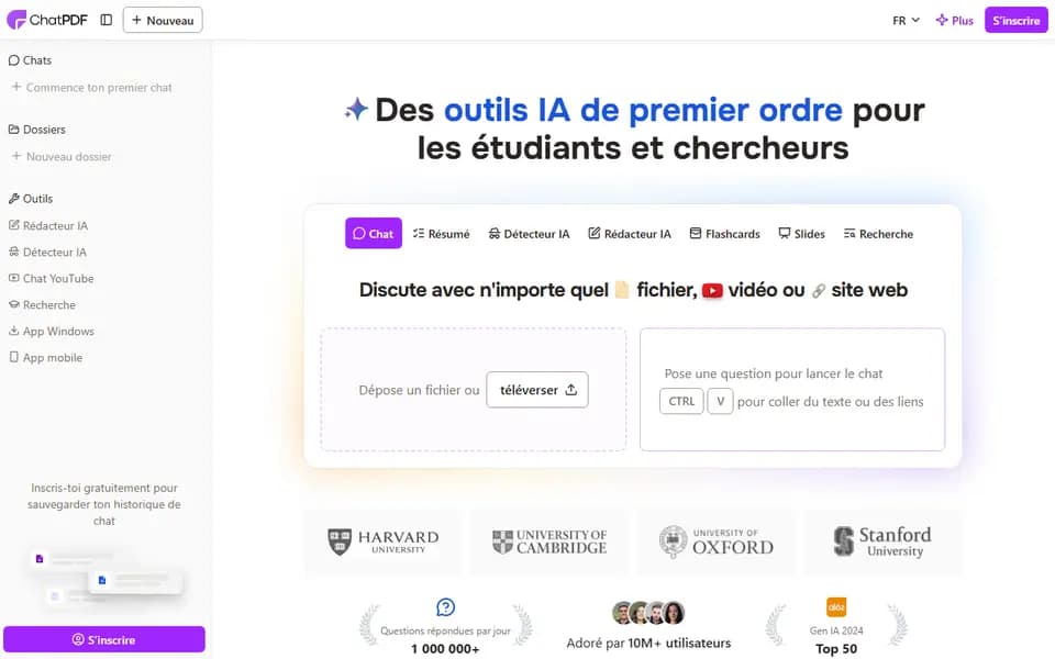 ChatPDF homepage
