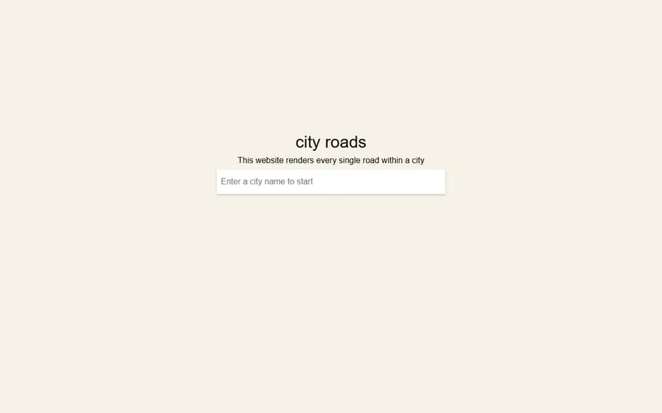 City Roads homepage