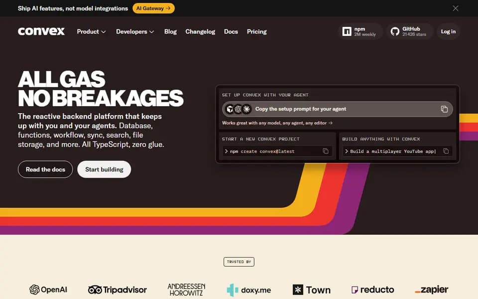 Convex homepage