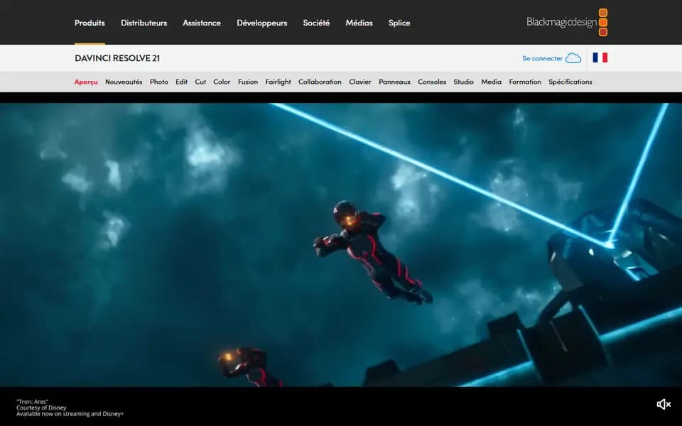 DaVinci Resolve homepage