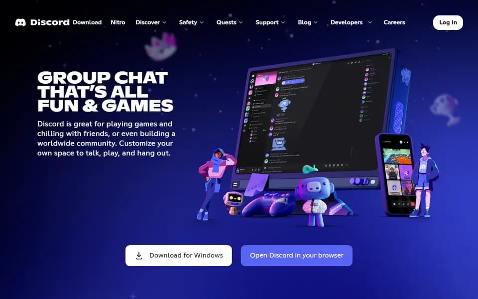 Discord homepage
