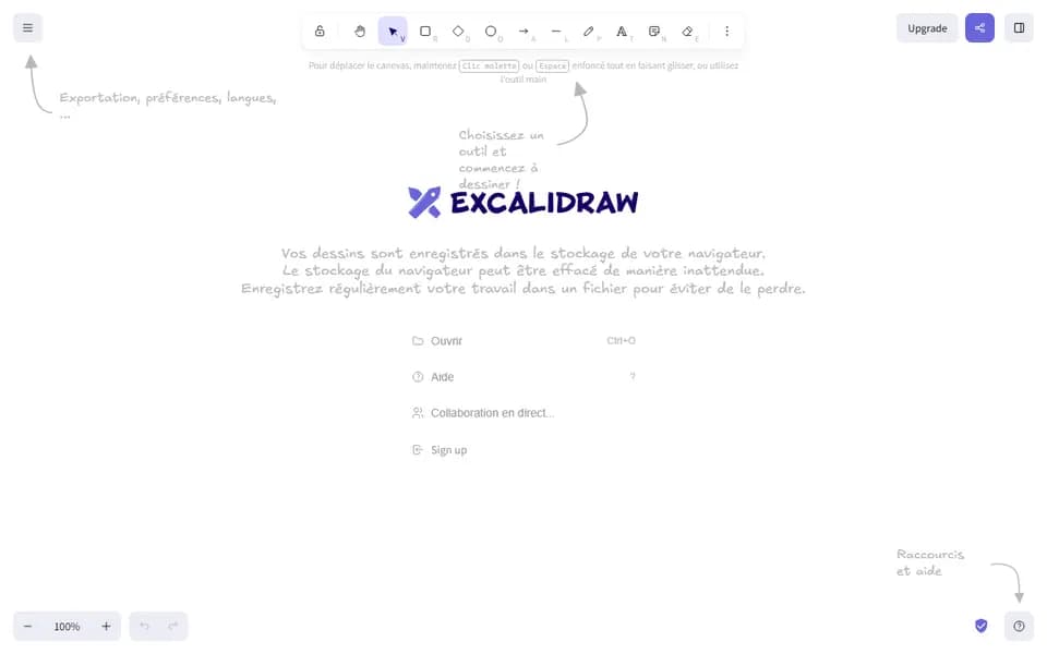Excalidraw homepage