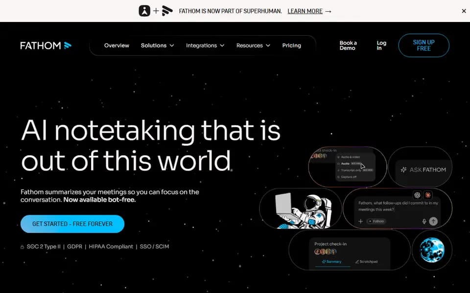 Fathom homepage