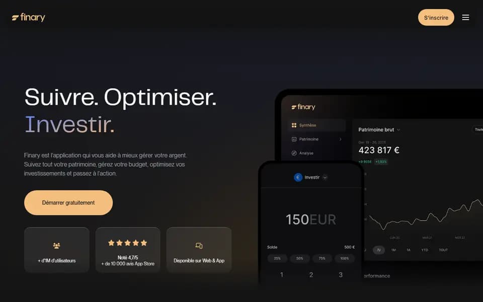 Finary homepage