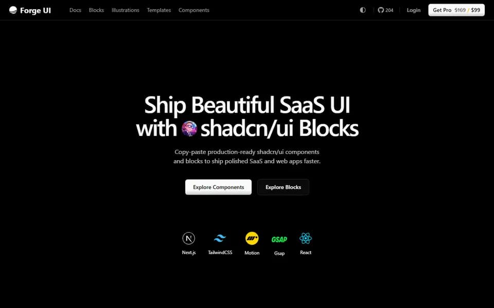 ForgeUI homepage
