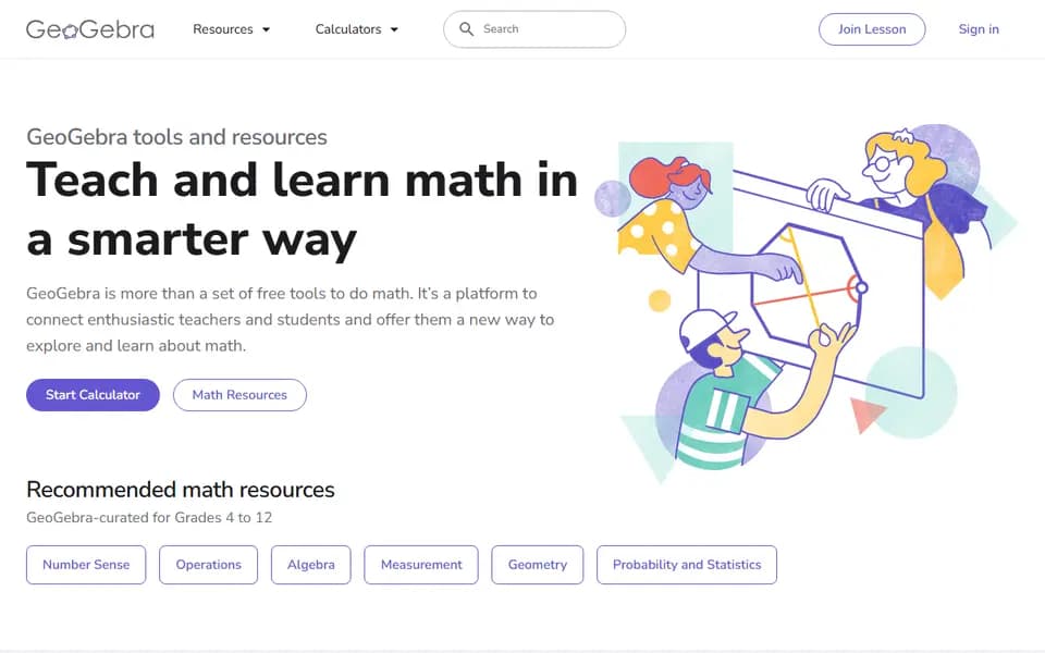 GeoGebra homepage