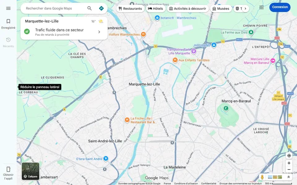 Page d'accueil de Google Maps