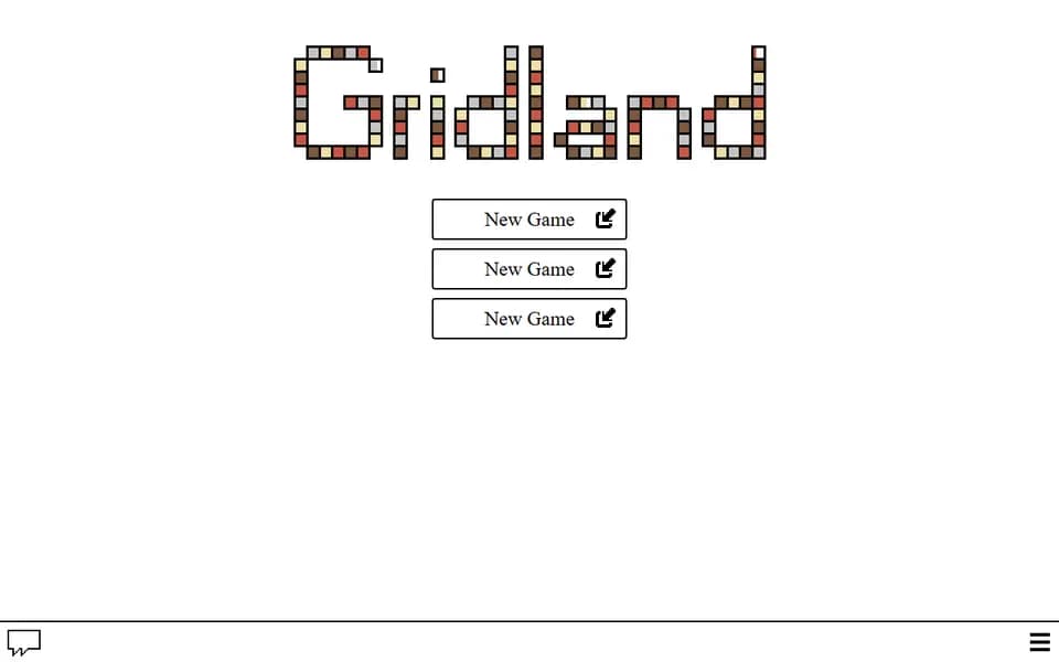 Page d'accueil de Gridland