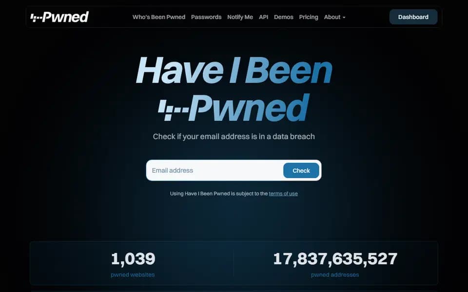 Have I Been Pwned homepage