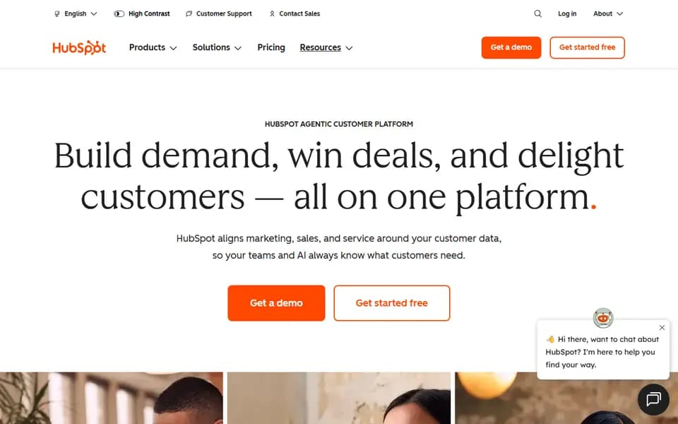HubSpot homepage
