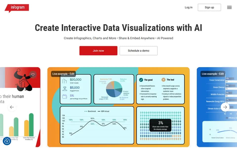 Infogram homepage