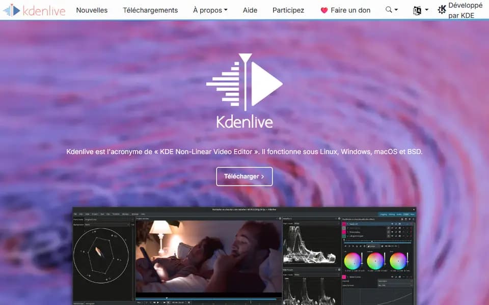 Kdenlive homepage