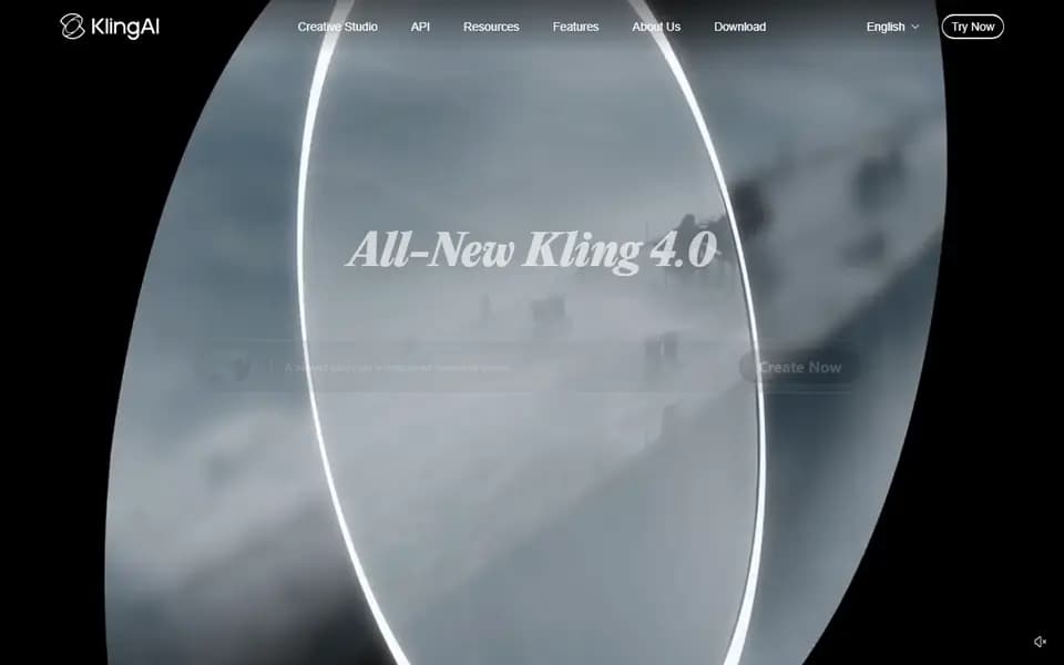 Kling AI homepage