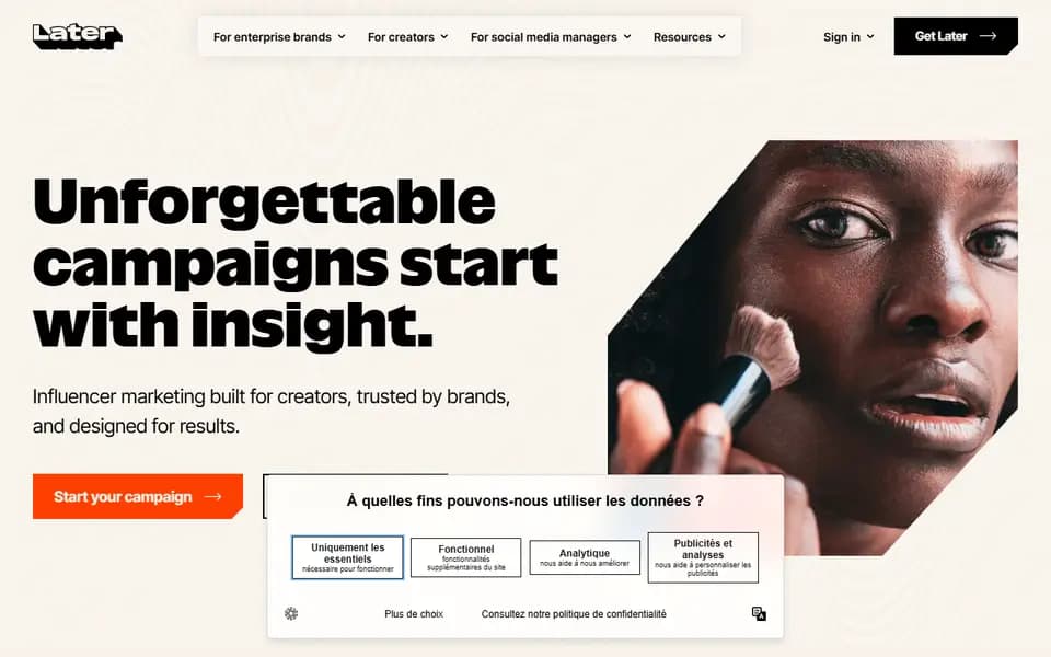 Later homepage