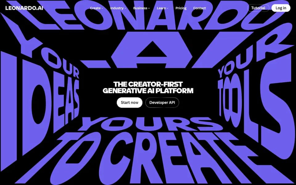 Leonardo AI homepage