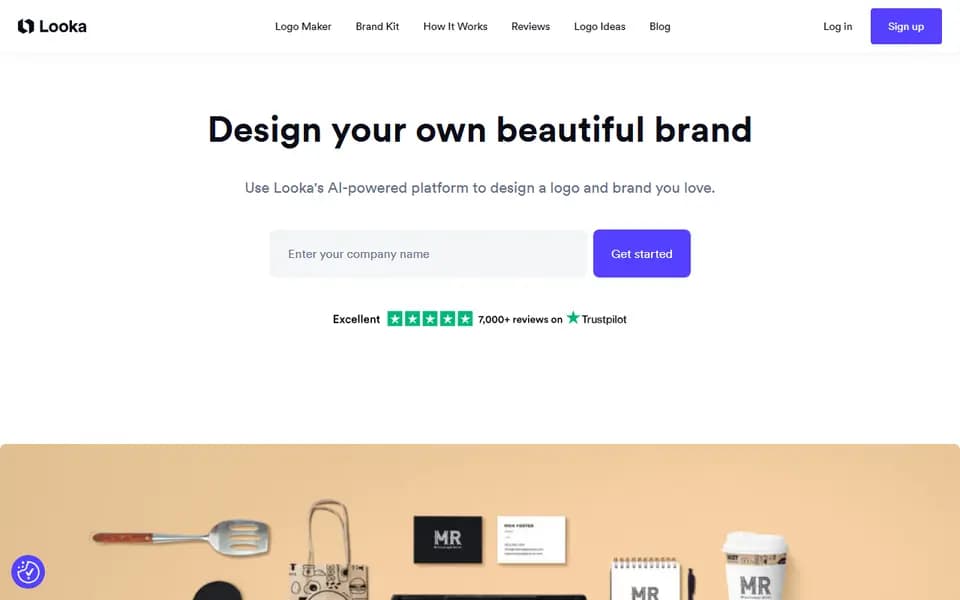 Looka homepage