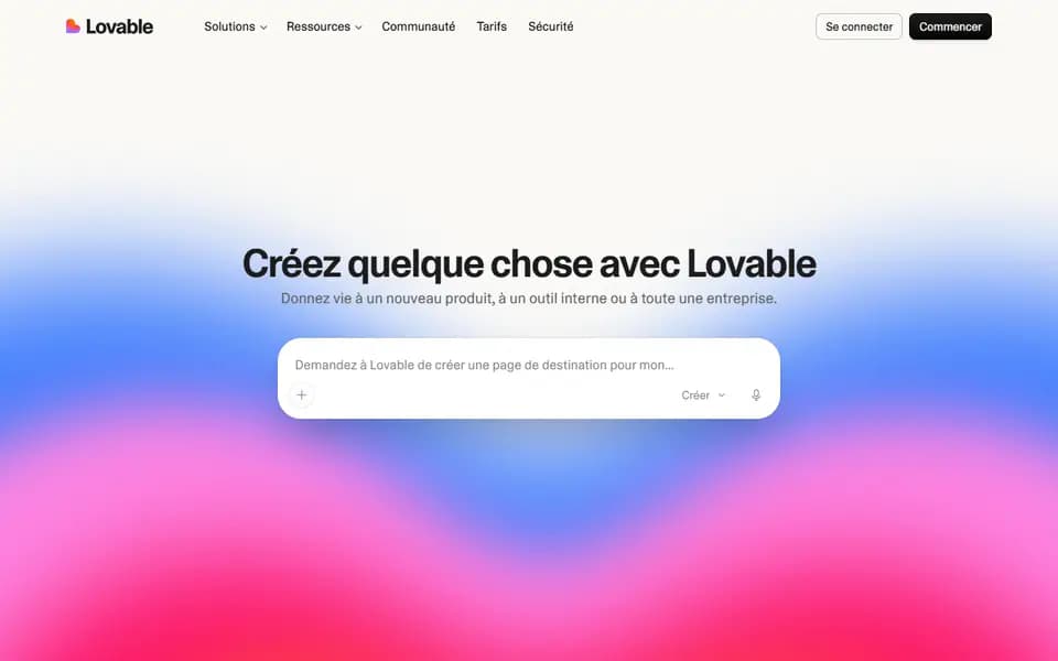 Lovable homepage