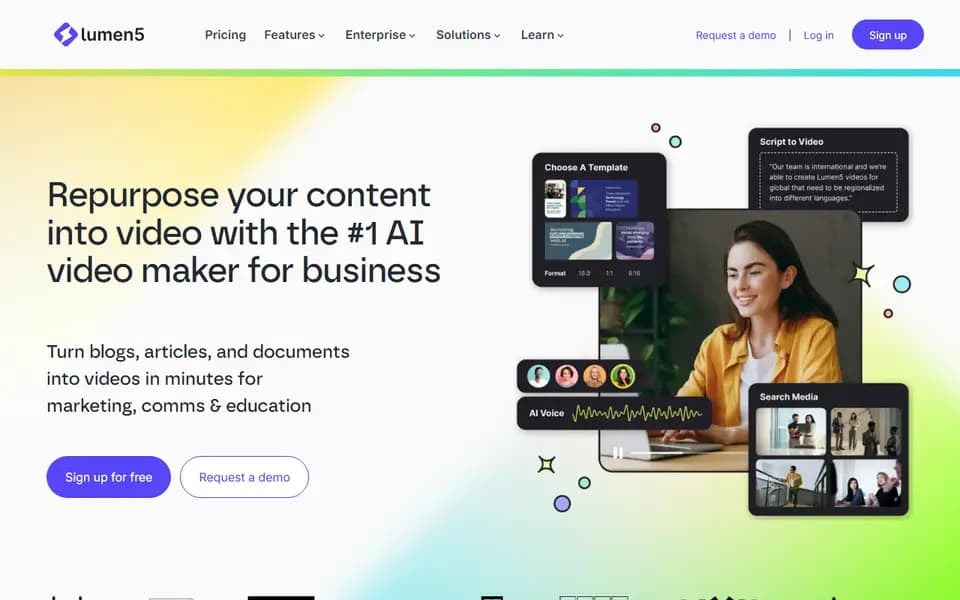 Lumen5 homepage