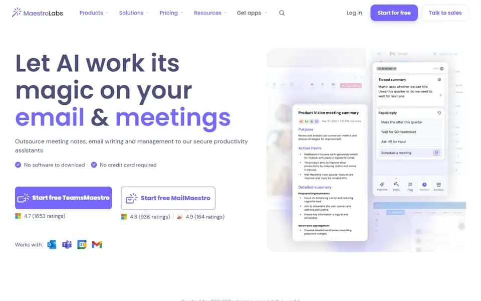 MailMaestro homepage