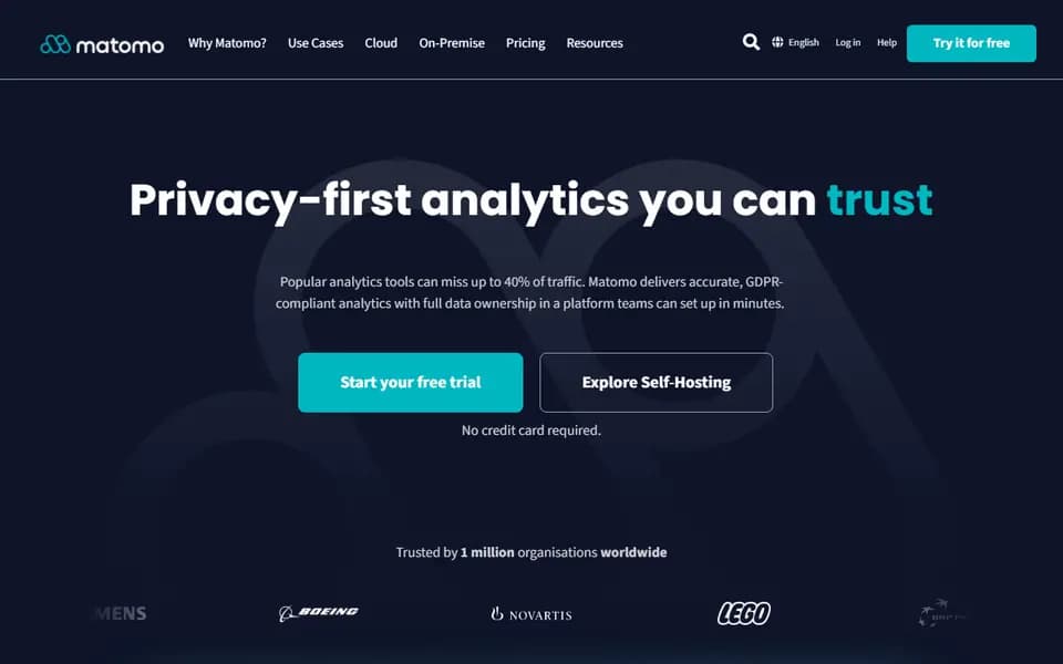 Matomo homepage