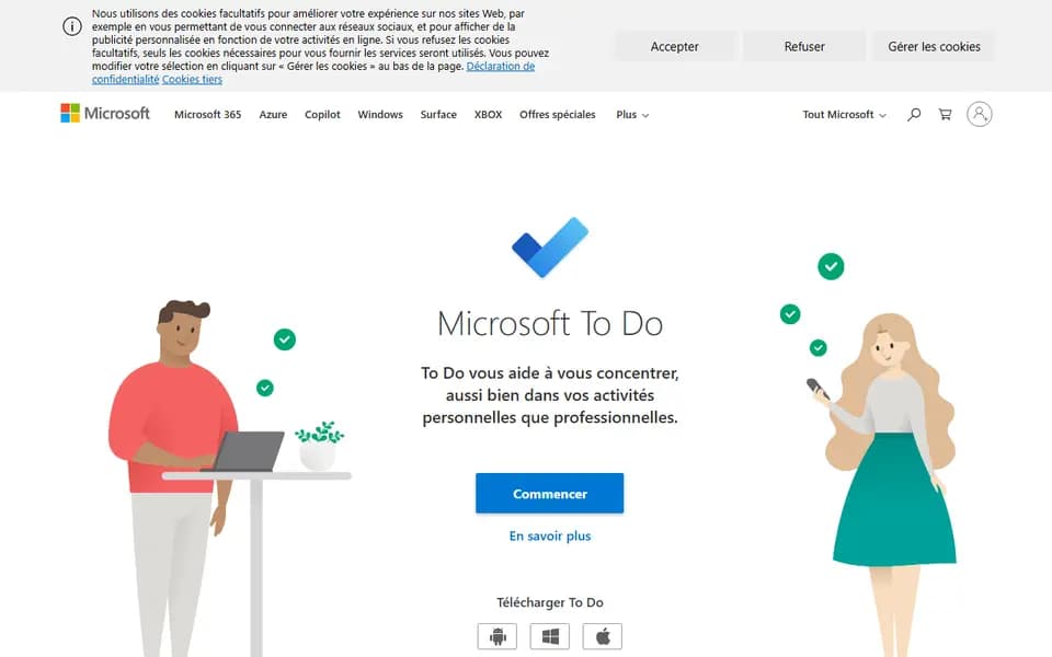 Page d'accueil de Microsoft To Do