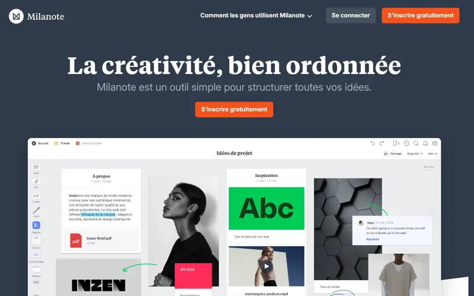 Milanote homepage