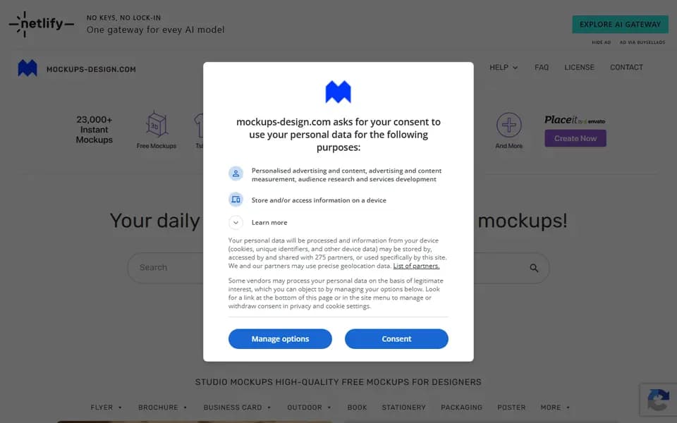 Mockups Design homepage