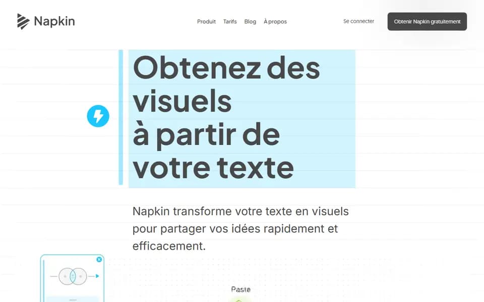Napkin AI homepage
