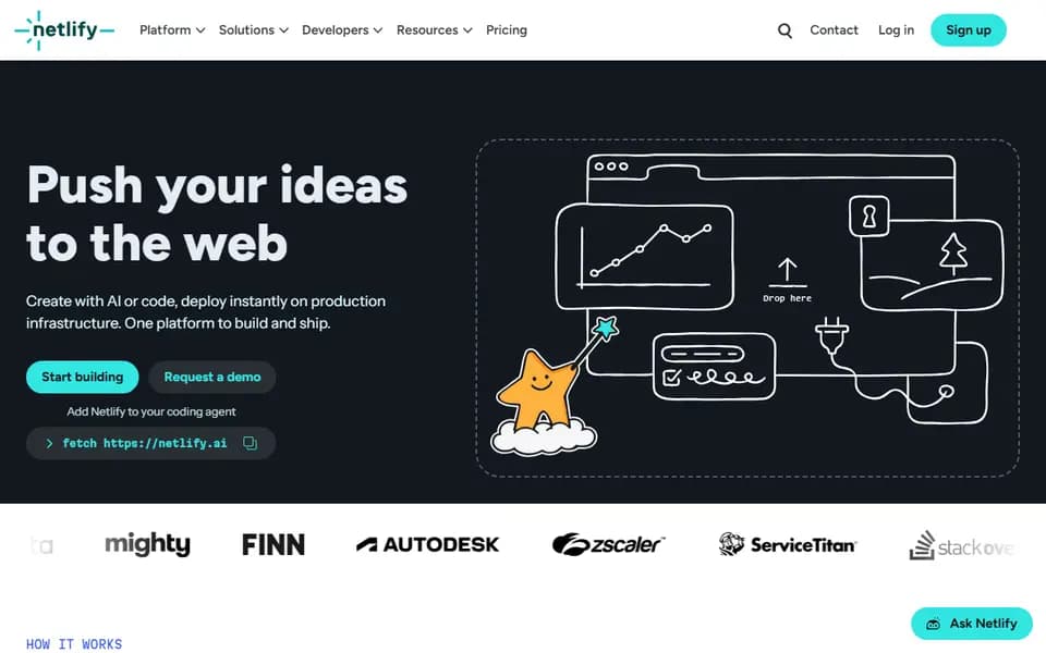 Netlify homepage
