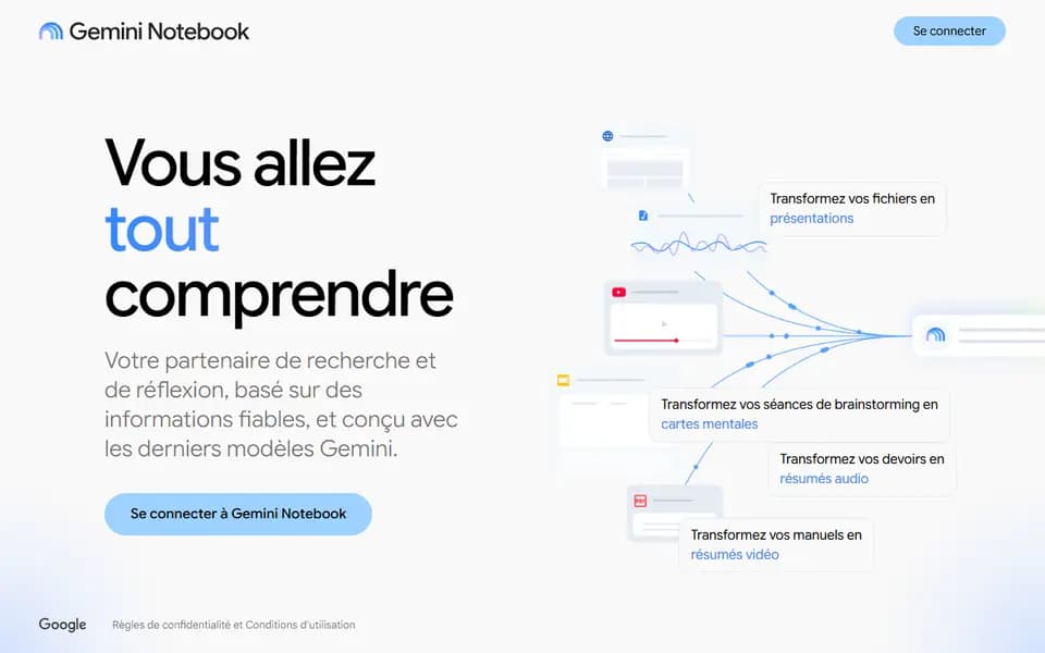 NotebookLM homepage