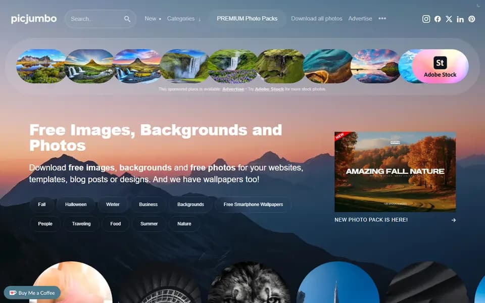 picjumbo homepage