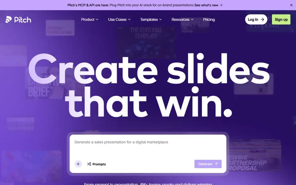 Pitch homepage