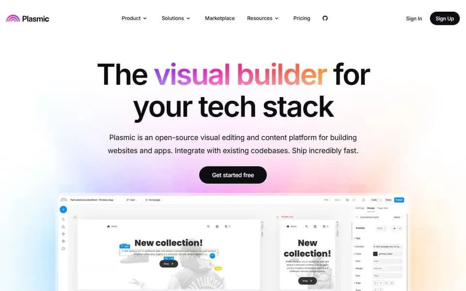 Plasmic homepage