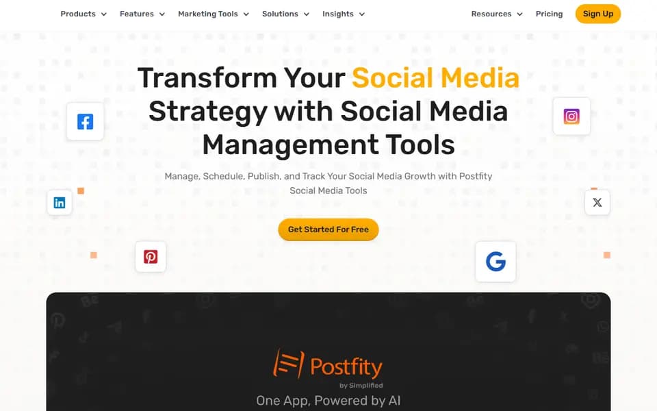 Postfity homepage