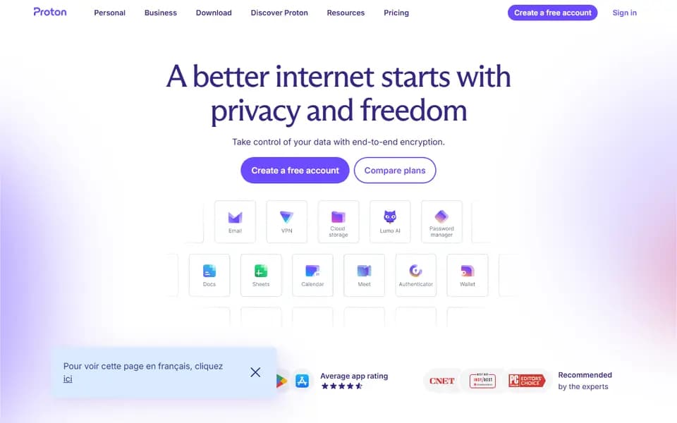 Proton homepage