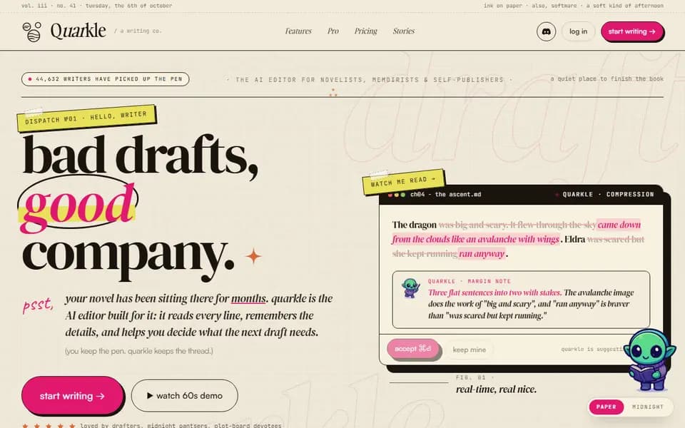 Quarkle homepage