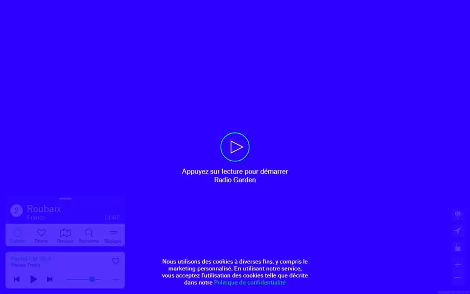 Radio Garden homepage