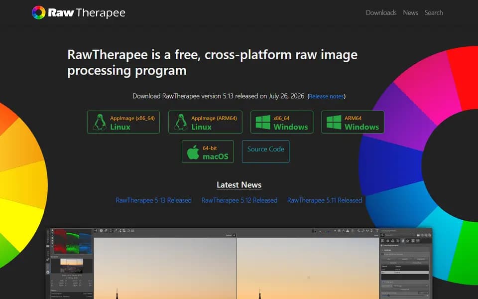 RawTherapee homepage