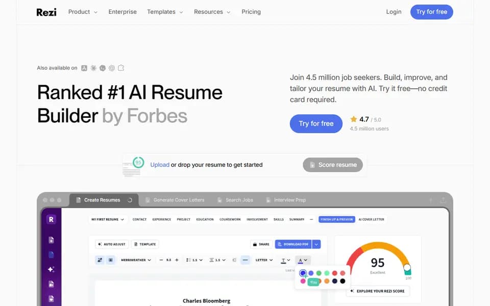 Rezi homepage