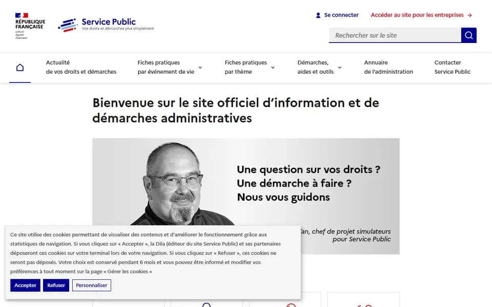 Service-Public.fr homepage