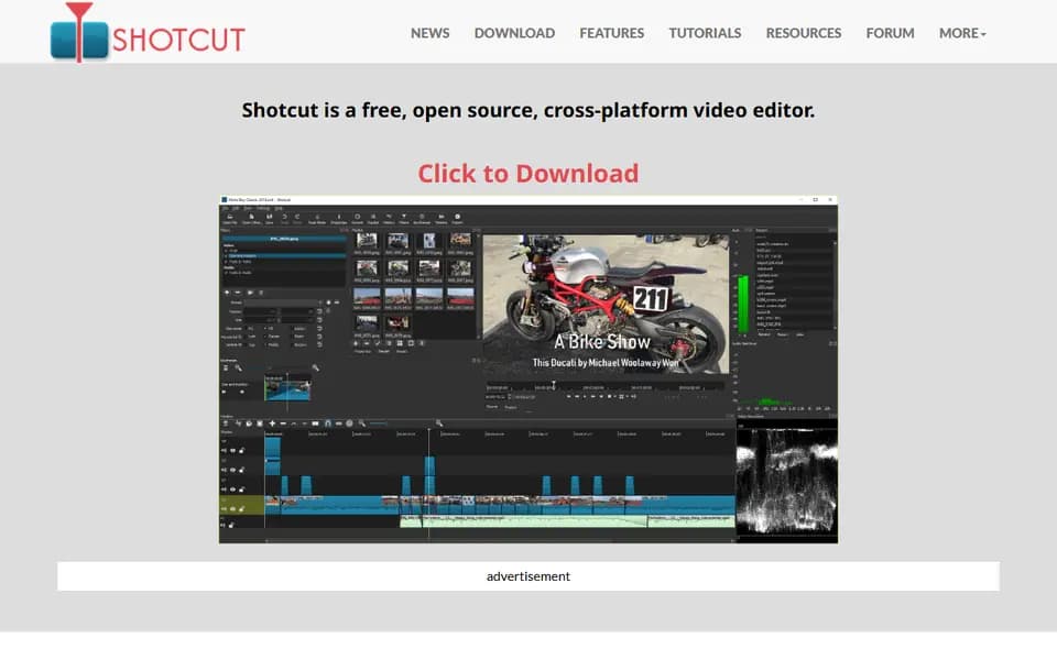 Shotcut homepage